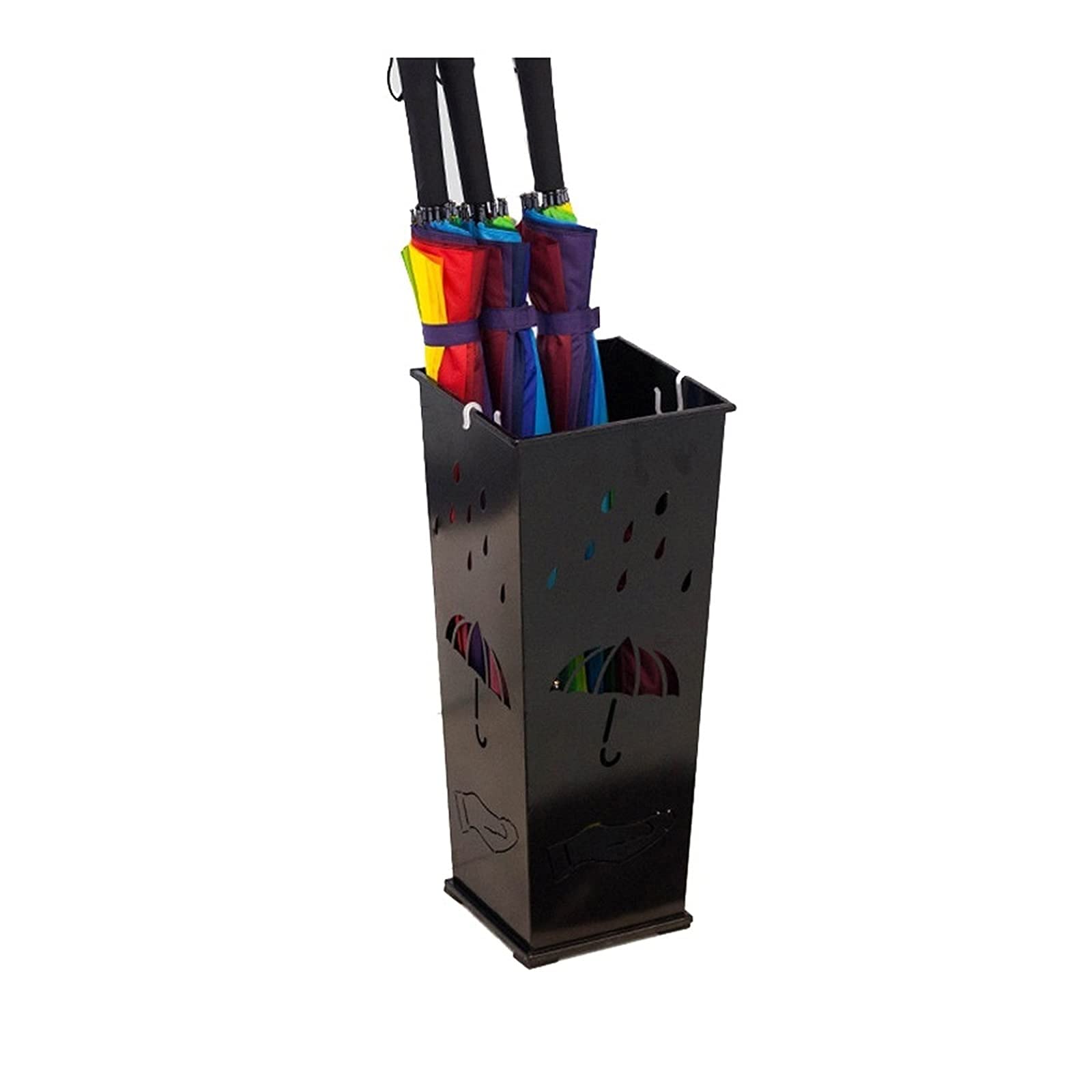 Support de parapluie carré en métal noir porte-parapluie de maison