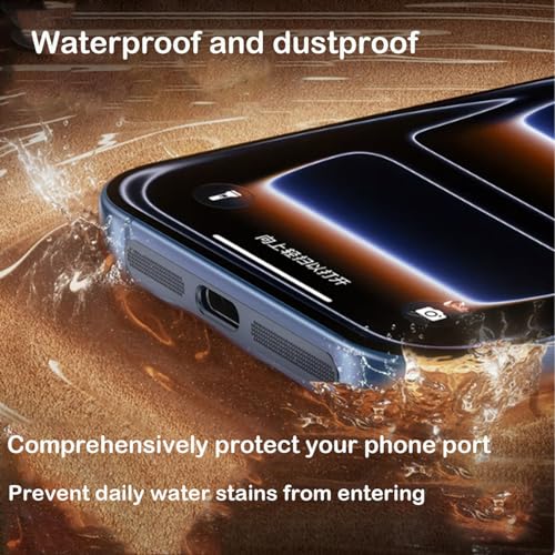 Bouchons anti-poussière USB C bleu foncé Pro pour iPhone 17 Pro Max avec support