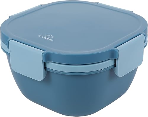 Cabilock Recipientes de sándwich Sellados de plástico Caja de conservación Fresco Caja Bento Caja calentable (azul) Bento