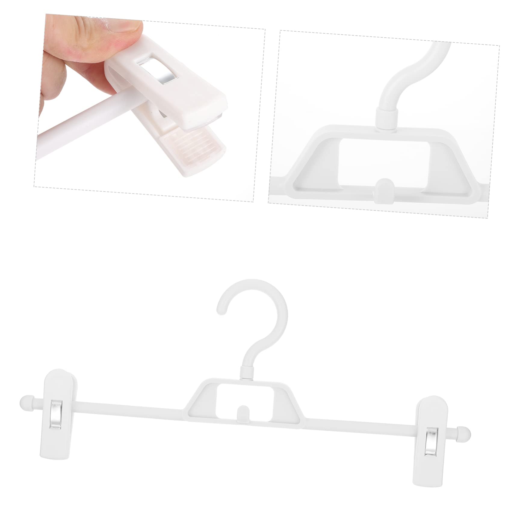 Alipis Set 10 Pezzi Appendini per Pantaloni Bianco in Pp Clip Antiscivolo e Forza di Presa Regolabile per Uso Domestico e Organizzazione Armadio