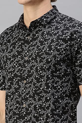 Image of SHOWOFFFF Men Floral Casual Shirt | Slim Collar Short Sleeves Cotton Shirt for Mens | Regular Fit Shirt for Men's