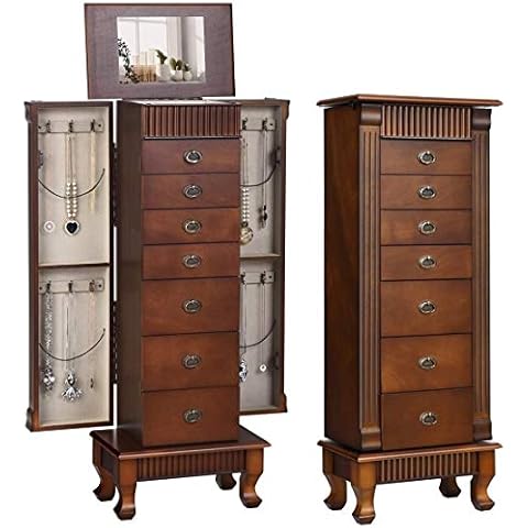 HAPPYGRILL Jewelry Armoire with Mirror Cover