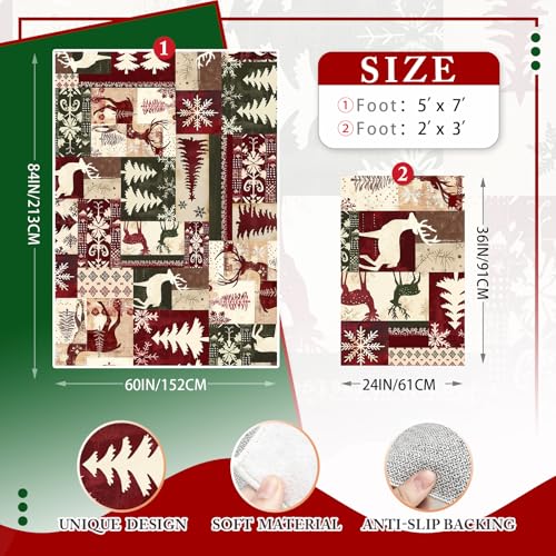 Tapete navideño lavable 2x3 pies antideslizante miniatura 2