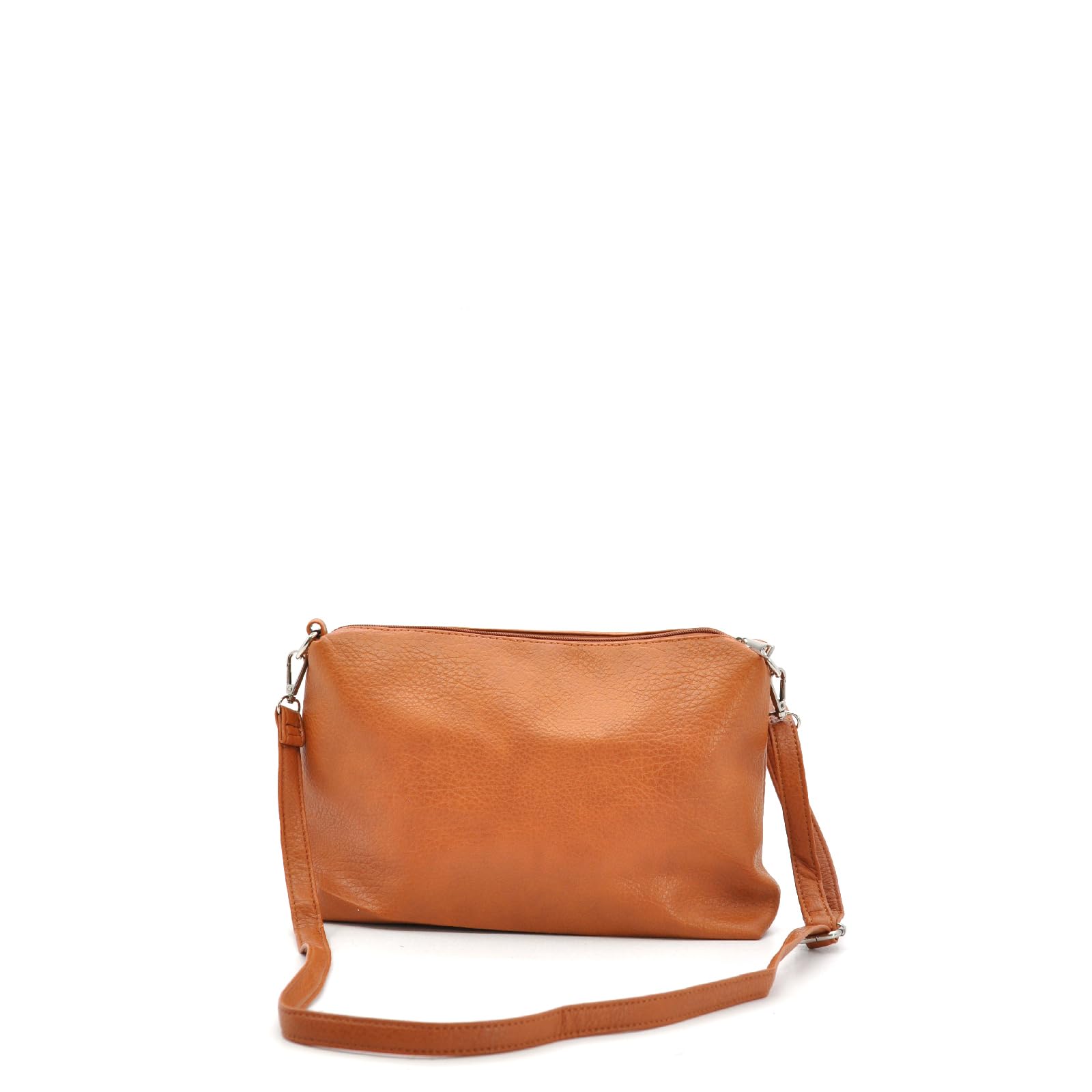 Generico Borsa a Sacco da Donna in Similpelle, 38x36x15 cm, Cognac, con Tracolla Regolabile e Borsetta Omaggio