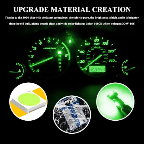 12 LED T5 Verde para Tablero de Auto, Pack 12 miniatura 4