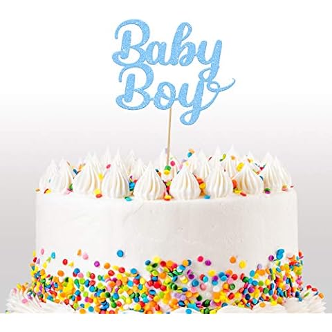Cakeshop Baby Boy Glitter Cake Topper Decoration Cover