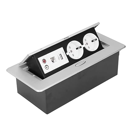 Wedinard Recessed Socket, Flame Retardant Concealed Socket Brass + PC IP40 Scratch Resistant for Factories