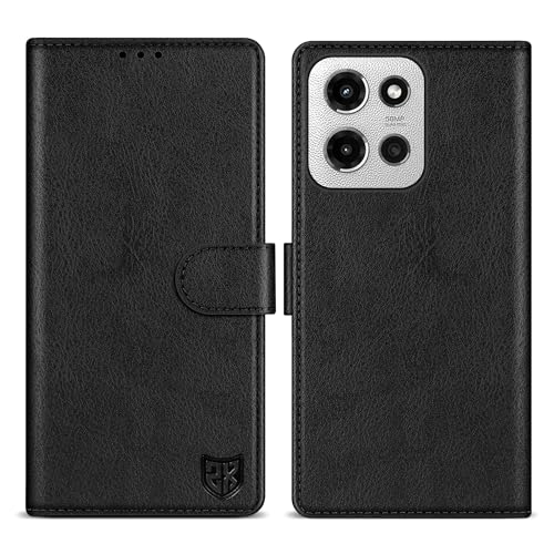 Étui portefeuille cuir Moto G 5G 2025 noir housse protection rabat