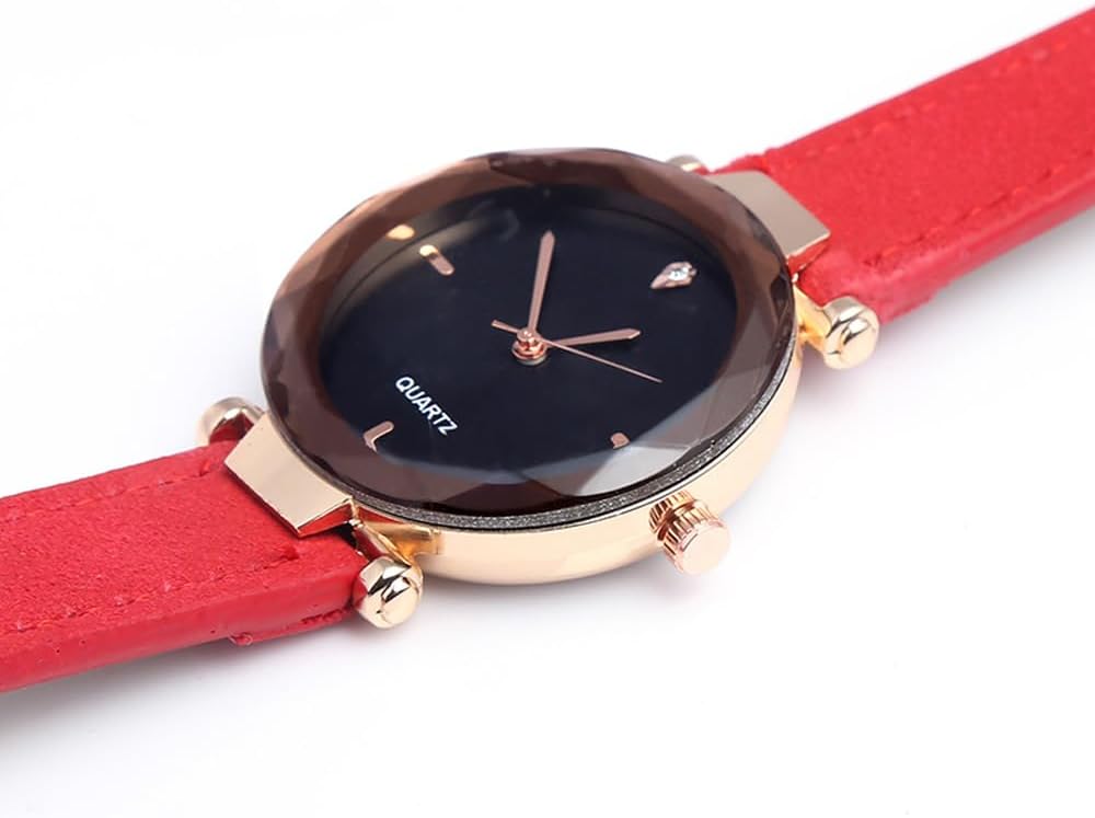 Women Men 7 Pcs Wholesales Leather Watches Rhinestone Dress Wrist Watch Student Frosted Table Drop Drill Analog Quartz Wristwatch - Image 2