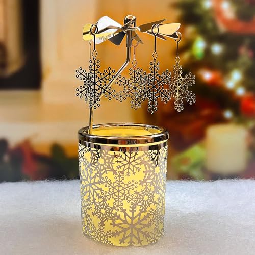 Drehbare Teelichtkarussell Engel rotierende Kerzenhalter drehende...