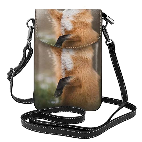Sac téléphone portable noir taille unique avec rabat protecteur motif renard