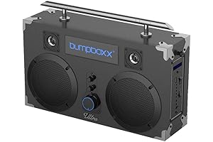 Bumpboxx Bluetooth Boombox Ultra Black | Wireless Bluetooth Speaker with Retro Design