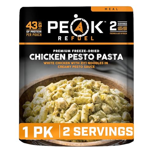 Peak Refuel Chicken Pesto Pasta| Premium Freeze Dried Camping Food | Backpacking & Hiking MRE Meals...