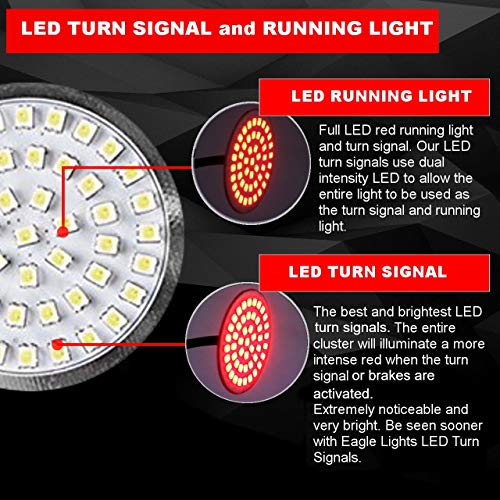 Eagle Lights Led Generation Ii Turn Signals With White Running Lights (Front (1157) And Rear (1157) Led Turn Signal Kit, Add Smoked Lenses) For Harley Davidson #TOP3
