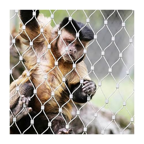 HBOOMOEM 304ステンレススチール バードハウスロープネット 、柔軟なケーブルワイヤーロープX型メッシュ、ステンレス鋼ロープネット、庭、農場、階段、バルコニー、フェンス、落下防止ネットなどに適しています。(12*2.4m/39.3*7.8ft)