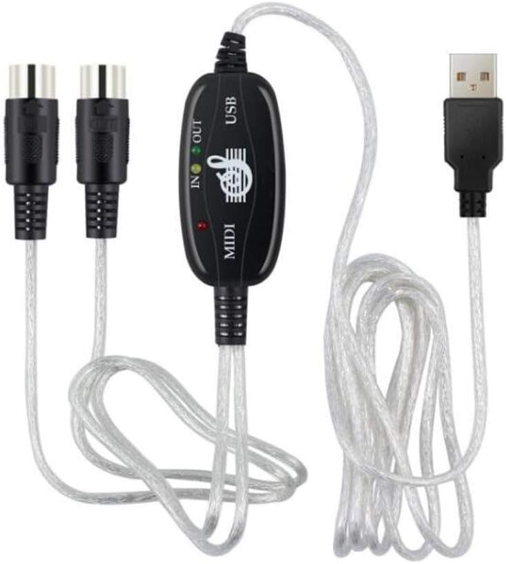 Amazon Usee USB MIDIケーブル 楽器をPCに接続 内蔵ドライバー USB給電 キーボード対応 2m MIDIケーブル