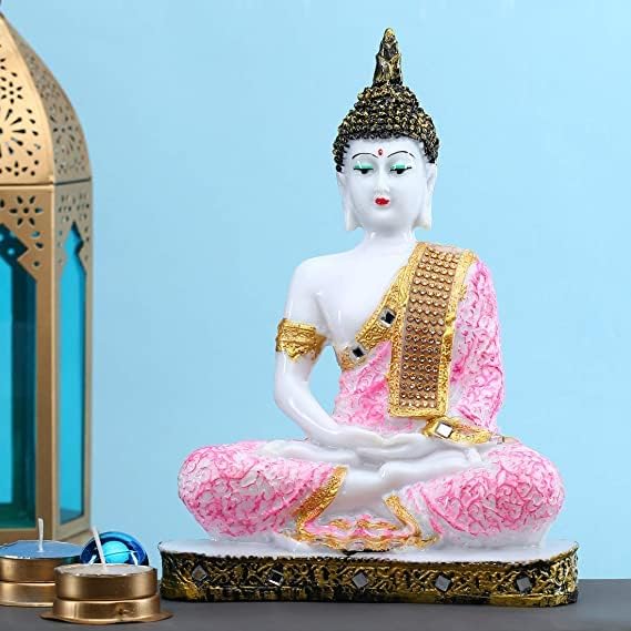 Image of WinsomeCollection Lord Buddha Showpiece for Home Decor | Table Showpiece for Living Room, Bedroom & TV Unit | Decorative Spiritual Idol | Gift Item | Statue for Gift (V2)
