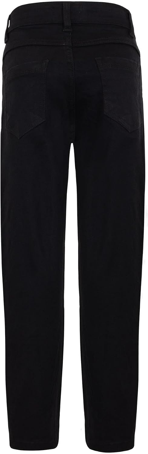 A2Z Kids Boys Relaxed Straight Fit Boot Cut Jet Black Jeans for Teens Stretchy Comfortable Cotton Loose Fit Jeans 5-13 Years