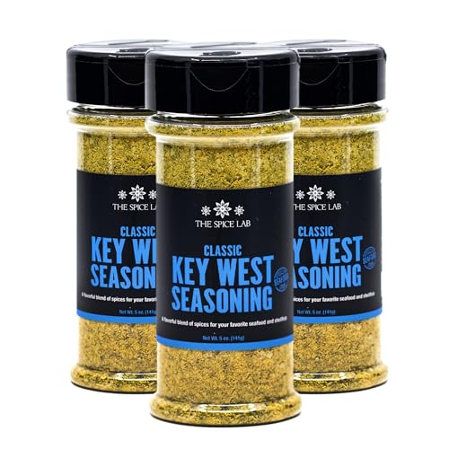 The Spice Lab Key West Seafood Seasoning - Great for Red Snapper Fish - 3 Pack - 5 oz Jars -...