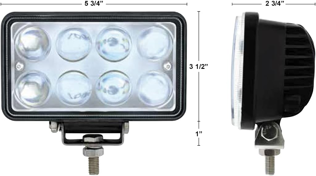 United Pacific Industries 36508 High Power LED Rectangular Work Light with Projector Len, 1 Pack