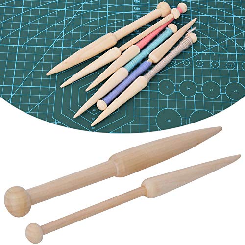 Heepdd 2Pcs Bobbin Beech Wood Stick, Diy Craft Weaving Tool Woven Sweater Scarf Tapestry Natural Single Head Solid Wool Short Rod For Diy Home Woven #TOP1