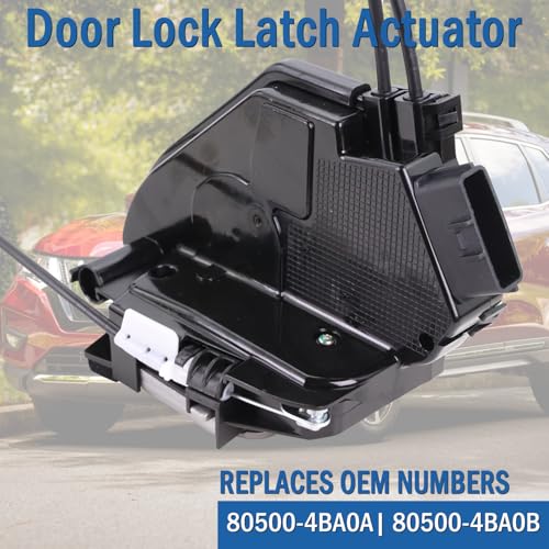 Image of Front Right Passenger Side Door Lock Actuator 80500-4BA0A Compatible with Nissan Rogue Sport Utility 2014 2015 2016 2017 2018 2019, Door Latch Replaces 80500-4BA0B