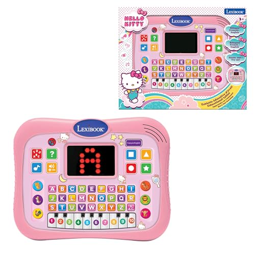 Lexibook, Hello Kitty, Tablette éducative parlante bilingue ABC Hello Kitty avec Touches tactiles et écran LED, Anglais/Français, JCPAD007HKi1LXB