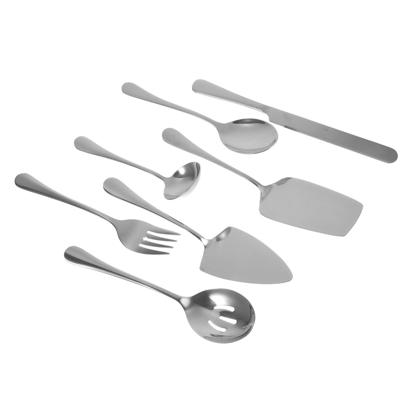 Ensemble D’ustensiles de Service pour Gâteau 12 Pouces en Acier Inoxydable | Service de Table Minimaliste, Usage Restaurant et Maison, pour Tartes et Pizza, Finition Argentée Élégante