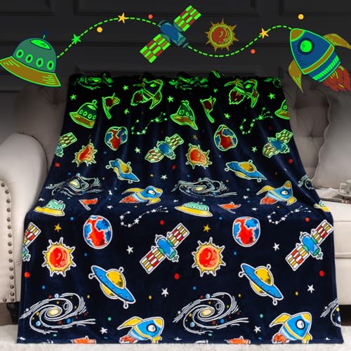 Boulou Glow in The Dark Galaxy Space Blanket