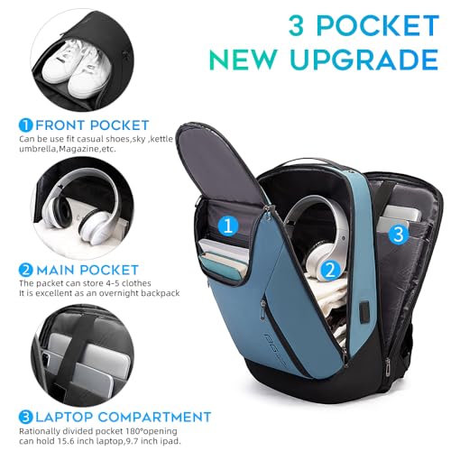 Image of BANGE Business Smart Backpack Waterproof fit 15.6 Inch Laptop Backpack with USB Charging Port,Travel Durable Backpack