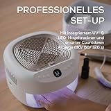 Beurer MP 200 StudioNails Pro Maniküre-/ Pediküre-Profistation 3-in-1, elektrischer Nagelfräser mit UV-/LED-Lampe & Staubabsauger, geeignet für Gel - und Acrylnägel, 26 000 U/min, 9 Aufsätze