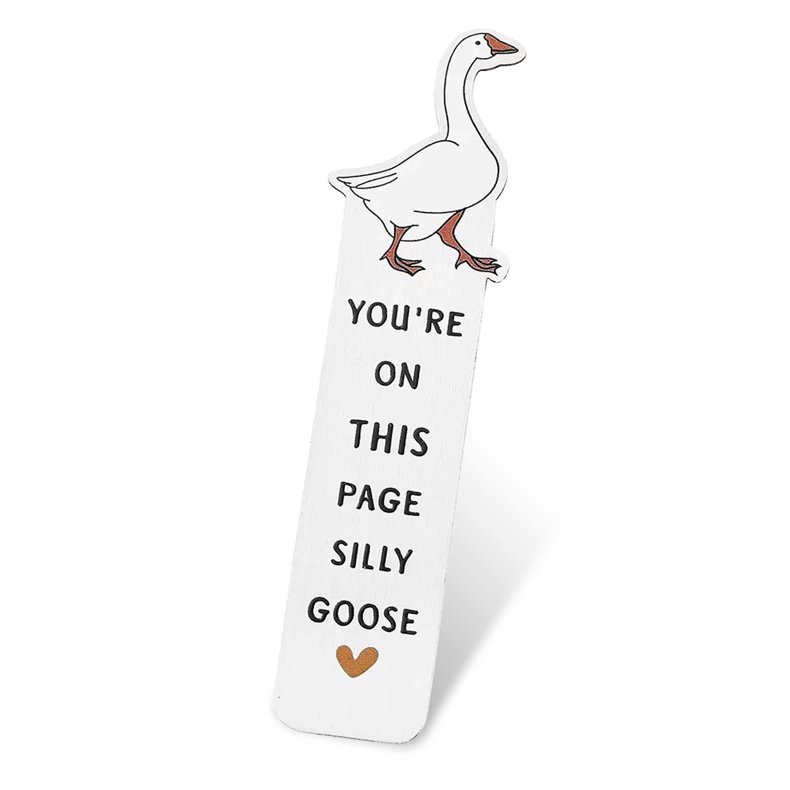 Cute Goose Bookmark, 5.12x1.34 Inch Metal Reading Accessory for Women, Goose Book Marks for Adults Kids Teens Gift