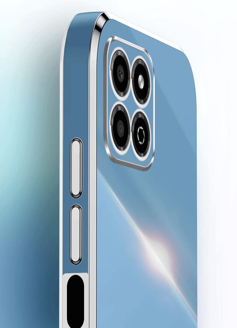 GOKEN Cover Per Huawei Honor X7a, Custodia In TPU Morbido Con Bordi Oro Galvanici, Antiurto E Antiscivolo, Colore Rosa