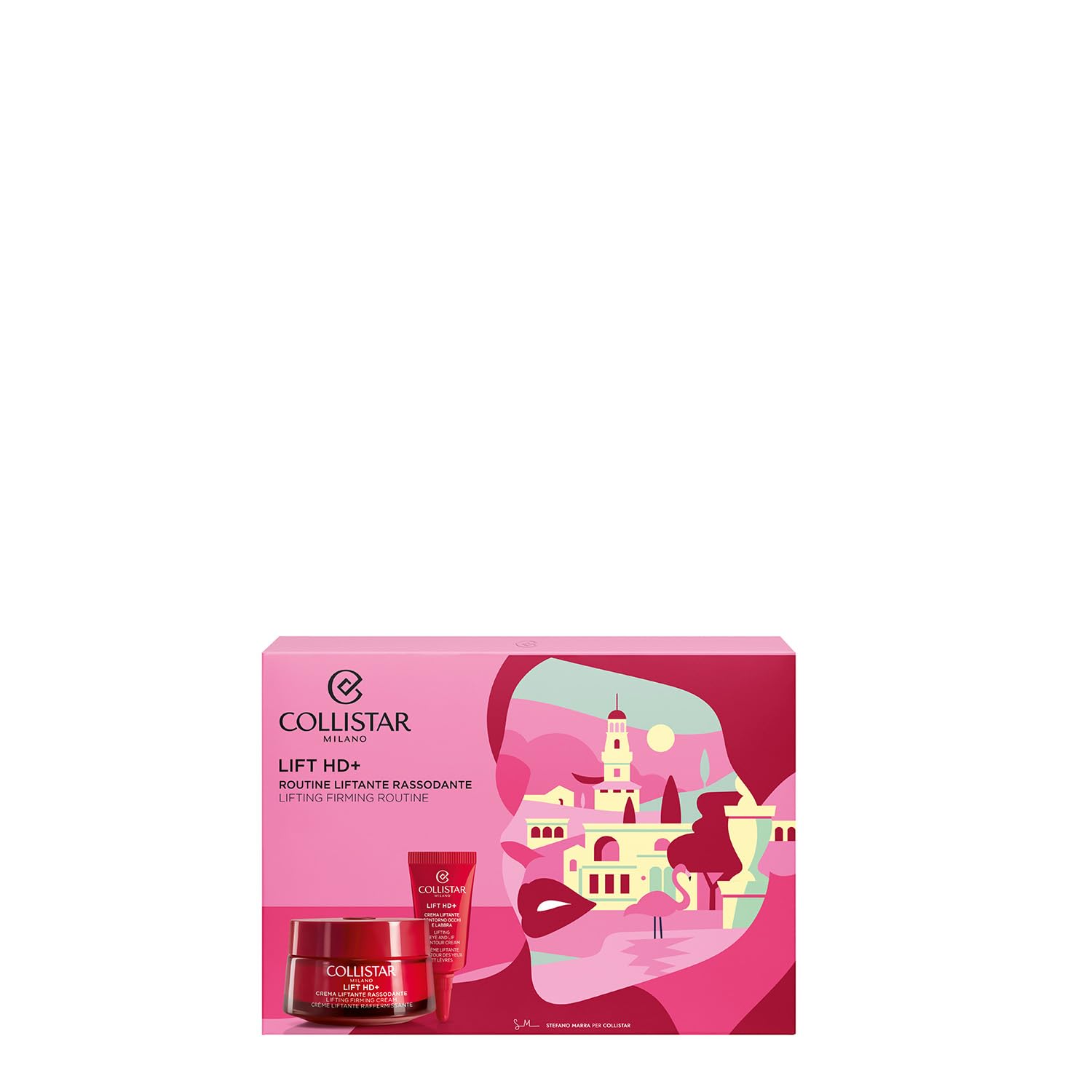Collistar Lift HD+ Cofanetto Donna, Kit Viso Regalo con Pochette e Trattamento Antirughe Rassodante Liftante, Kit Viso con Crema Viso 50 ml + Contorno Occhi 5 ml