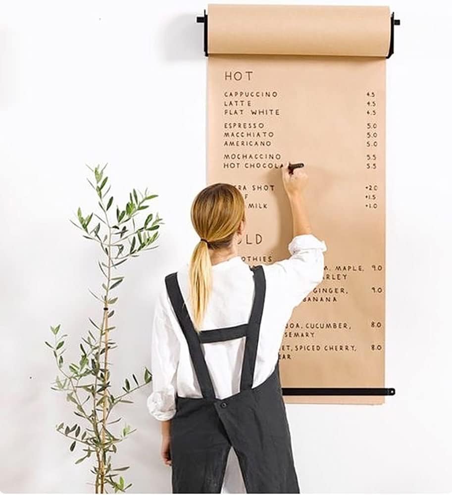 Kraft naścienny dozownik rolek do rysowania / list zakupów, uroczy, solidny stojak na rolkę papieru, zawiera rolki papieru, szerokość 67 cm / 26.4in