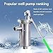 TIMILAND Modern Stainless Steel Manual Well Water Pump, Deep Well Hand Pump for Home Garden Yard, 10m Suction Depth, 1.7kg, Triangle Welded Base