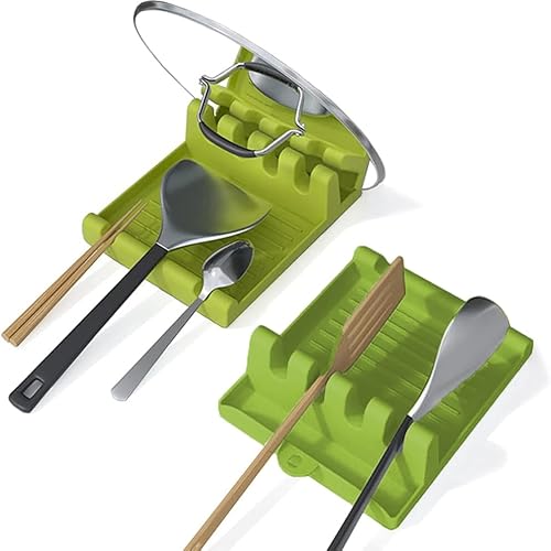 Silicone utensil holder for all kinds of utensils, heat-resistant, BPA-free, stovetop-safe spoon rest and spoon holder, kitchen utensil rack for spoons, ladles, tongs and more.