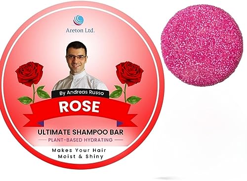 Barra de Champú sólido Rosa - acondicionador natural - cabello seco, cabello sin brillo, nutrición profunda - hidratación a base de plantas, previene puntas abiertas - champú sólido natural – 60gr