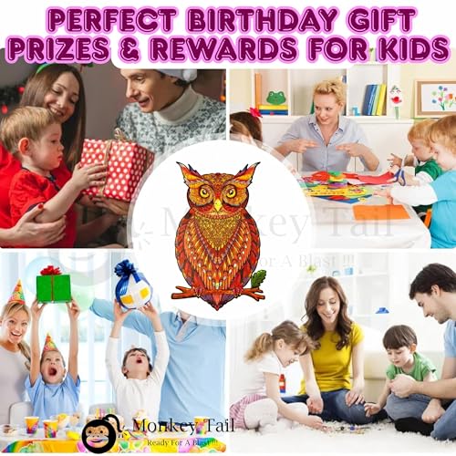 Image of MONKEYTAIL Whimsy Wooden Jigsaw Puzzle for Adults - Laser-Cut Pieces, 3D Puzzle Box as Birthday Gift for Boys & Girls - Brain Teaser, Home Decor & Family Game (CHROW, Size: Small)