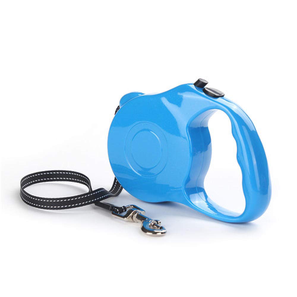 guinzaglio corto per cani, Guinzaglio estensibile for cani, 5 m, resistente, in nylon, retrattile, automatico, for passeggiate con cuccioli(Blue)
