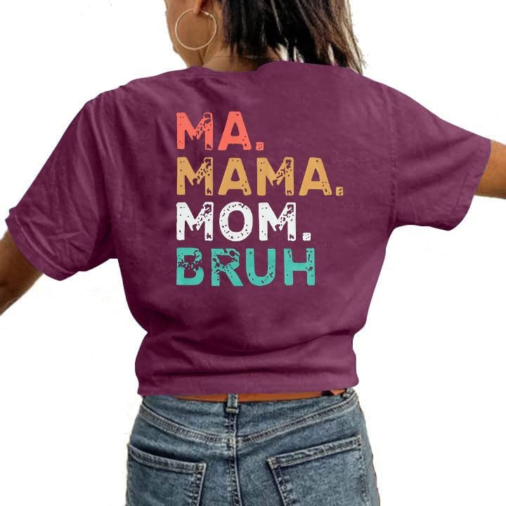 Miniatura 4 de Ma Mama Mom Bruh - Camiseta de manga corta para mujer y niño, camiseta divertida con estampado de letras para mamá
