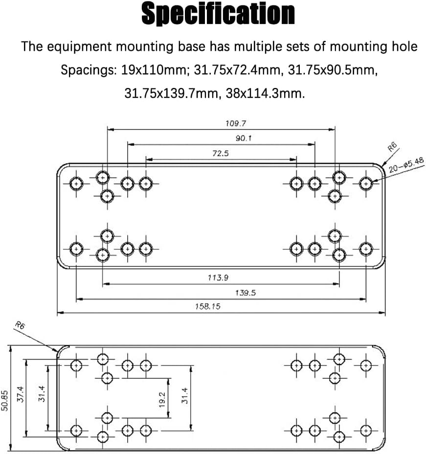 Strg Kayak Fish Finder Mount, Aluminium 11.4" Arm Fish Finder Swing Mount Boat Marine Electronics Mounts with Rectangular Plate Compatible with Garmin Lowrance Humminbird and More Depth Finder