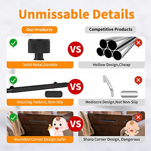 Naubea 6 Pack 1.1 Inch (28Mm) Matte Black Kitchen Cabinet Knobs, Drawer Knobs Kitchen Cabinet Hardware Knobs For Cupboard Knurled Drawer Handles Dresser Pulls Solid Dresser Knobs With Diamond Pattern #TOP1