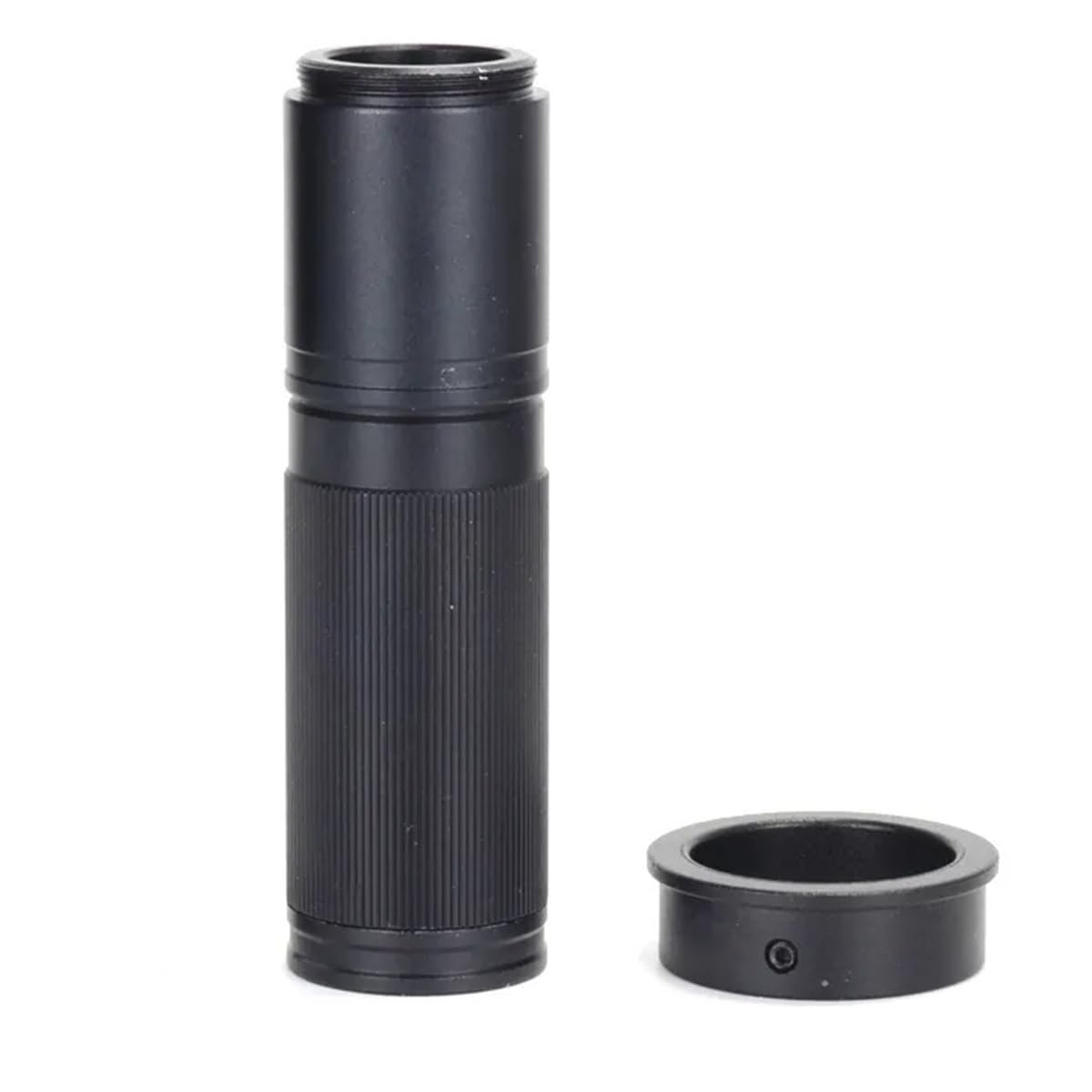 Zestaw akcesoriów do mikroskopu CCD przemysłowy aparat mikroskopowy C-mount 5X-150X kamera zoom okular, do USB 4k mikroskopu mikroskopowego (Nero)
