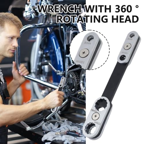 Clé à molette 8 en 1 rotative à 360 degrés pour serrage multidirectionnel - 3