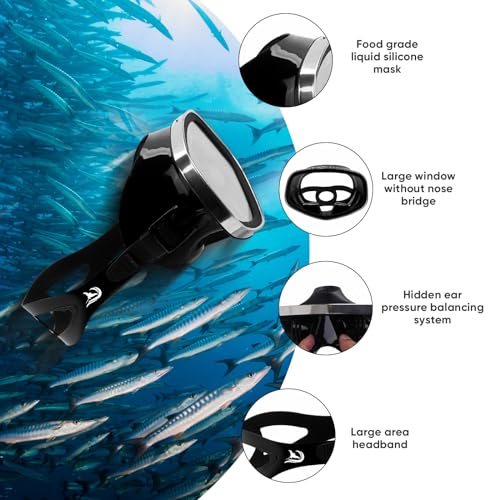 Adult Scuba Mask with Drain Valve and Wide View for Diving and Snorkeling
