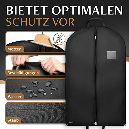 Bruce.® 5x Kleidersack Kurz 100x60cm – Atmungsaktive Kleiderhülle für Anzug, Jacke & Hemd – 120 GSM Materialstärke – Anzugtasche für Reisen & Aufbewahrung