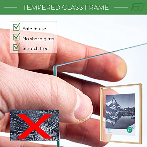Frameworks 11”X14” Matted To 8”X10” – Deluxe Silver Aluminum Contemporary Picture Frame With Tempered Glass And Removable Mat #TOP4