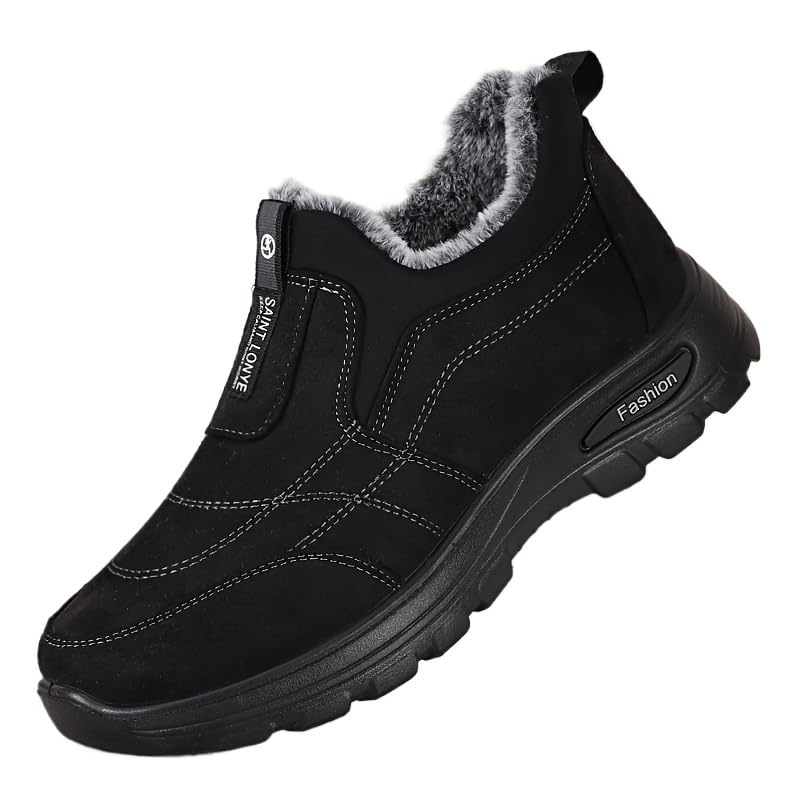 Men's Cozy Warm Snow Boots - Slip-Resistant, Plush Lined for Winter Hiking Outdoor Adventures