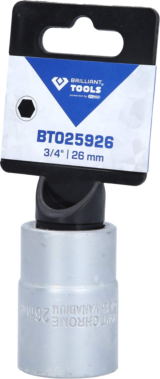 Llave De Vaso Hexagonal 3/4" 36mm Larga Brilliant Tools - Herramienta Profesional Alemana Para Mecánica Y Bricolaje